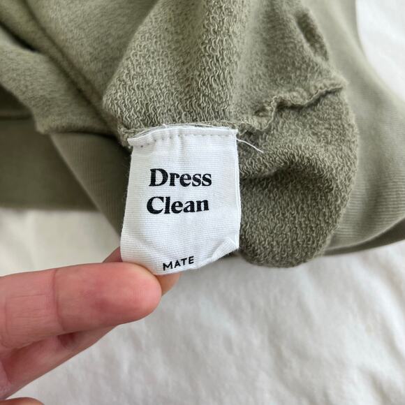 MATE The Label Organic Terry Full Zip Hoodie Sweatshirt Sage Green, Size Medium - Picture 12 of 14